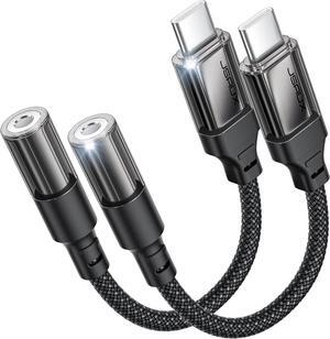 USB C to 3.5mm Headphone Jack Adapter 2 Pack Type C to Aux Audio Dongle Cable Cord Compatible with iPhone 15 Pro Max/15 Pro/15 Plus/15  Galaxy S24/S23/S22 Ultra iPad Pro Pixel 8/7