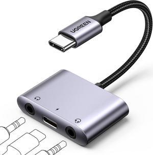 USB C to 3.5mm Audio Adapter 3 in 1 Charger and Headphone Splitter USB C to Aux Dual Headphone Jack with PD 60W Fast Charge Cable for iPhone 15 Pro Max Galaxy S24/23 Ultra Pixel 8 iPad Pro