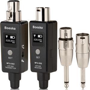 Wireless Microphone Transmitter Receiver System UHF XLR Adapter System for Dynamic Microphone Guitar Audio Mixer PA System 100 Feet Range