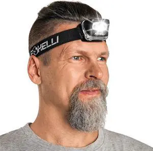 LED Headlamp Flashlight for Adults & Kids Running Camping Hiking Head Lamp with White & Red Light Comfortable Headband Lightweight & Waterproof 3 AAA Batteries