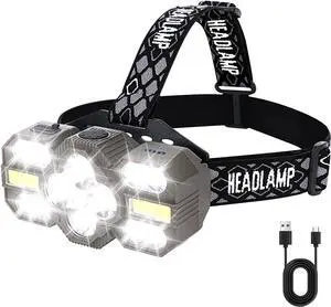 Headlamp Rechargeable 14 LED 22000 High Lumen Super Bright Head Lamp with Red Light Waterproof Lightweight Head Light 8+2 Modes Forehead Head Flashlight for Outdoor Running Hiking Camping Gear