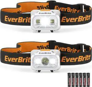 LED Headlamp 4 Lighting Modes Pivoting Head with Adjustable Headband IPX4 Water Resistant Perfect for Running Camping and Hiking 3 AAA Battery Powered(2 Pack)