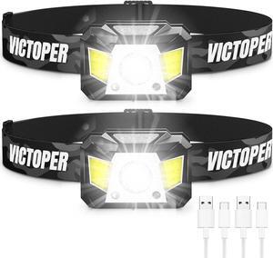 Rechargeable Headlamp 2 Pack 1200 Lumens Motion Sensor Head Lamp with Red Light 8 Modes Super Bright LED Headlight WaterProof Head Flashlight for Outdoor Camping Hiking Running Fishing Hunting