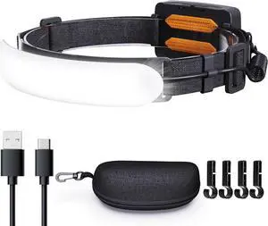 Headlamp Rechargeable,7500mAh 1500 Lumen Super Bright LED Head Lamp,Head Lights for Forehead,Hard Hat Light,Headlamps for Adults Camping Hiking