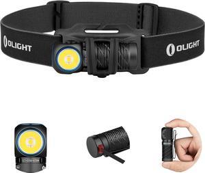 Perun 2 Mini Headlamp 1100 Lumens LED Head Flashlight, Rechargeable Headlight with Red Light Option, Great for Working, Hiking, Camping and Climbing (Black Cool White: 5700~6700K)