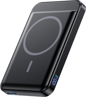 for Magsafe Battery Pack Wireless Portable Charger for iPhone (16000mAh) Magnetic Power Bank with (22W) USB-C Fast Charging for iPhone 15/15 Pro/ProMax iPhone 14/13/12 Series - Black