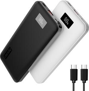 Miady 2-Pack 20W PD USB C Portable Charger 10000mAh, Type-C Fast Charging Battery Pack Charger with Digital Display, Power Bank for iPhone 15/14/13/12/... Series, Samsung/Google Pixel/Moto/LG