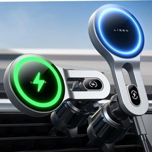 for 15W MagSafe Car Mount Charger iPhone Wireless Car Charger Magnetic 2024 New Car Phone Holder Mount Automobile Car Phone Mount Charger Vent Fit iPhone 15 Pro Max 14 13 12 MagSafe Case