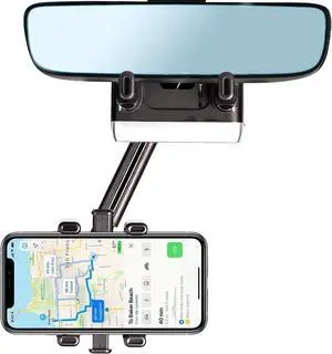 Car Phone Holder Rear View Mirror Phone Holder [2024 Upgraded] 360 Degree Rotation?Retractable Universal Cell Phone Automobile Cradles Anti Shake Compatible with All 4-7.1 inch Smartphone