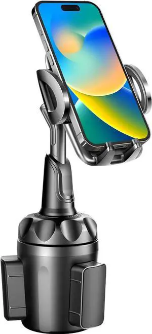 Cup Holder Phone Mount Cup Phone Holder for Car [Secure & Stable] Cup Holder Phone Holder Cell Phone Automobile Cradle for iPhone 13 and More Smart Phone -Black
