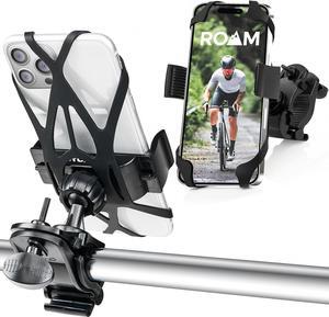 Roam Universal Cell Phone Holder Net Mount - Adjustable Up to 3.6" W x 7" L - 360° Rotation - Hands Free Navigation System for Motorcycle eBike Dirt Bike Road Bike Cruiser Scooter - Jet Black