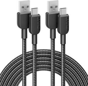 USB A to USB C Cable Charger Cord (2 Pack 10FT) for  Galaxy Note 10/S10+ S10 LG V30 (Black)