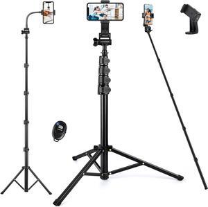 Phone Tripod Stand 74 Selfie Stick Tripod with Remote Gooseneck Phone Holder Phone Stand Tripod for Video Recording Photo Vlog Compatible with iPhone Plus Pro Max Cellphone Cameras