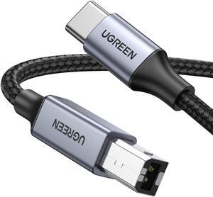 USB B to USB C 3 FT Printer Cable Nylon USB B to C Cord for MacBook Pro/Air MIDI Cable Compatible with Yamaha Piano Keyboard DAC DJ Controller for iPad
