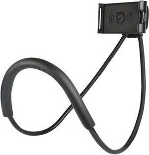 Smart Mobile Phone Stands Universal Hanging on Neck Cell Phone Mount Holder Flexible Lazy Bracket DIY Free Rotating for Multiple FunctionsBlack