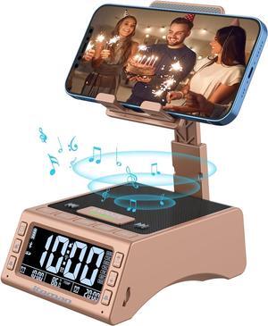 Gifts for Men Women Cell Phone Stand with Wireless Bluetooth Speaker Adjustable Cool Tech Kitchen Gadgets Unique Birthday Gift Idea for Him Husband BoyfriendRose Gold