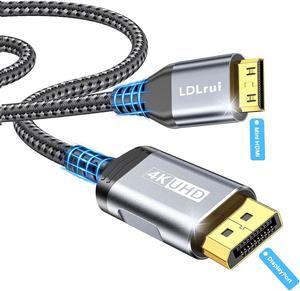 DisplayPort to Mini HDMI Cable 5FT UHD 4K@30Hz DP to Mini HDMI Uni-Directional Cord(Nylon - Bend Resistant) for Desktop Laptop Portable Monitor AMD NVIDIA ARZOPA Projector Mini PC