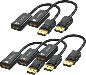 DisplayPort to HDMI Adapter 5-Pack 4K (Display Port) DP to HDMI Cable Male to Female for HDTV Computer Monitor Desktop Laptop Projector and More (NOT-Bidirectional)