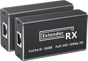 196ft HDMI Extender Over Cat 5e/6/7 Full HD 1080P Aluminum Alloy HDMI Over Ethernet Extender Balun Adapter with POC EDID Deep Color DoIby Digital/DTS