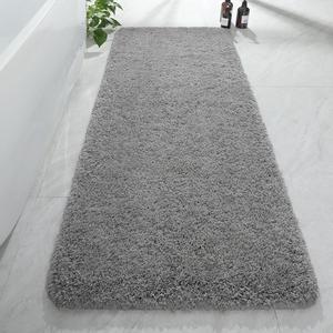 24x60 Inch Long Bathroom Runner Rug Luxury Thick Soft and Absorbent Microfiber Non Slip Bath Mat Rubber Backing Quick Dry Rugs Carpets Machine Washable Plush Mats for Shower Floor Grey