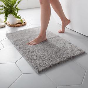 MARTHA STEWART Drylon Microfiber Bath Rug - 1 Piece Ultra Soft Plush Non-Slip Thick Washable Bathroom Rugs Home Decor Accessories Household Essentials Small Bath Mat 17 x 24? Dark Gray