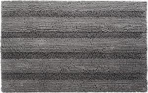 Shaggy Chenille Bath Mat Soft and Absorbent Non Slip Bathroom Rug Plush Carpet Mats for Bathtub and Shower Machine Washable 20 x 32 Inch Grey