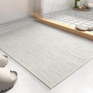 -Bath Mat-Super Absorbent Quick Dry Bathroom Floor Mats-Rubber Backing Washable Bath Mats for Bathroom Thin Bathroom Rugs Fit Under Door-Bath Rug for in Front of Sink Bathtub Shower Room White