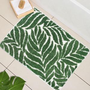 Green Bathroom Rug - Dark Green Bath Mat Small Bathroom Rug Dark Green Bathroom Mats Green Bath Rug for Bathroom Dcor Jungle Leaf Cute Bathroom Rug Bath Rugs for Bathroom 16 x 24