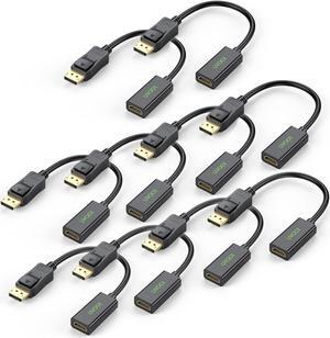 DisplayPort to HDMI Adapter 10-Pack Display Port to HDMI Adapters Uni-Directional DP PC to HDMI Screen Converter (Male to Female) 1080P for HP   and More