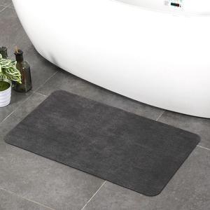 Bath Mat Rug Super Absorbent Quick Dry Non-Slip Thin Bathroom Rugs Easy Clean Washable Bathroom Floor Mat That Fit Under Door Thin Shower Mat for Bathtub Sink Bedroom 15x23 inch Dark Grey