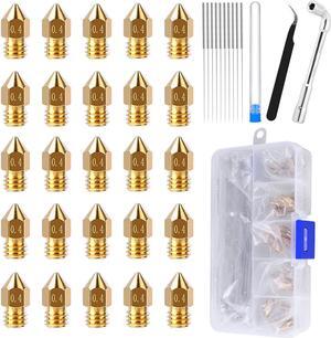 25PCS MK8 Ender 3 V2 Nozzles 0.4MM 3D Printer Brass Hotend Nozzles with DIY Tools Storage Box for Creality Ender 3/Ender 3 Pro/Ender 3 Max/5 Pro/Ender 3 S1/Ender 3 Neo/CR 10 Series 3D Printer