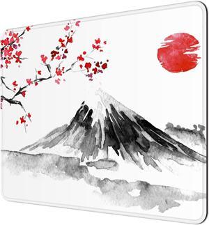 Mouse Pad 30% Thicker Japanese Style Computer Mousepad Anti-Slip Rubber Mouse Mat with Stitched Edges for Gaming Office Laptop PC Women & Men 8 x 10 Thick 5mm Fujiyama Sakura