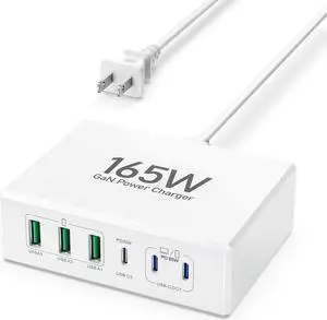 165W USB C Charging Station Hub, 6 Port PD GaN Fast Wall Charger Block Type C Laptop Power Adapter Charger Cube Brick for MacBook Pro/Air,iPad Pro,iPhone 13 14 15 16 17, AirPods4watch10 ultra2 165W USB C Charging Station Hub, 6 Port PD GaN Fast Wall Charger Block Type C Laptop Power Adapter Charger Cube Brick for MacBook Pro/Air,iPad Pro,iPhone 13 14 15 16 17, AirPods4watch10 ultra2
