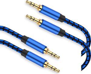 Aux Cord 6.6 ft 2Pack 3.5mm Audio Cable Aux Cable for Car Nylon Braided Audio Cable 3.5mm Male to Male for Headphone Speaker Phone Car Stereo