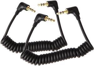 2 Pack 3.5mm to 3.5mm Audio Coiled Cable Replacement for SC2 3.5mm TRS Mic Patch Cord for Audio Mixers Microphones Cameras Recorders Car Speakers and More-1.7FT