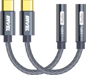 USB C to 3.5mm Female Headphone Adapter 2 Pack Type C to Aux Audio Dongle Cable Compatible with iPhone 15 Pro Max  Galaxy S23 S22 iPad Pro 2022/2021/2020 Google Pixel 5/6/7