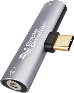 USB C to 3.5mm Headphone and Charger Adapter 2 in 1 Type-C to 3.5mm Audio Hi-Res with PD Fast Charge USB C to Aux with Charging Dongle for iPhone 15 Pro Max Galaxy 24/23/22/21+ Pixel