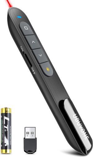 Wireless Presenter Remote Presentation Pointer Clicker with Hyperlink & Volume Control USB PowerPoint Slide Advancer
