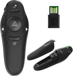 Presentation Clicker for PowerPoint Presentation Remote RF 2.4GHz Wireless Presenter Remote USB Google Slide Advancer PPT PowerPoint Clicker for Mac Keynote Computer Laptop (Black)