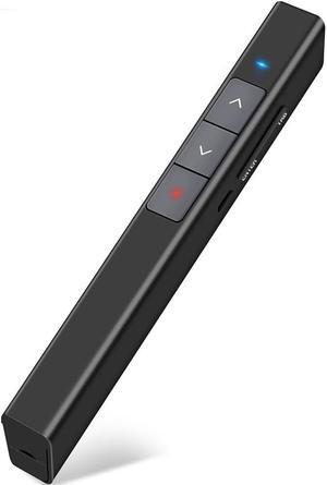 Rechargeable Presentation Clicker 100FT Long Range USB Wireless Presenter Remote Pointer for Presentations Slide Advancer for Mac Laptop Computer