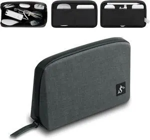 Electronic Organizer Travel Cable Electronic Organizer Case Bag Waterproof Organizer Small Storage Backpack Charger Organizer for Cord Hard Disk Power Bank (Dark Gray Large)