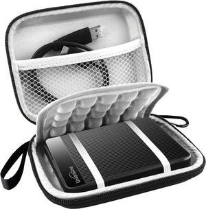 Hard Drive Carrying Case for UnionSine Ultra Slim Portable External Hard Drive 1TB 2TB 4TB 5TB 750GB 500GB 320GB 250GB USB 3.0 2.5 Inch HDD EVA Shockproof Travel Bag Black