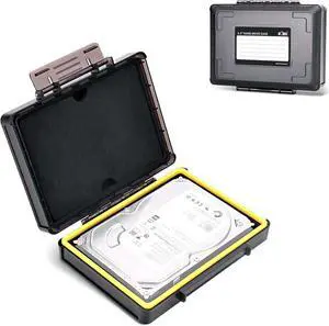 Hard Drive Case 3.5 inch External Hard Drive Portable Carrying Case Water-Resistant and Shockproof HDD SSD Storage Case Bag with Stackable Design
