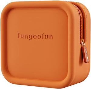 Orange Hard Drive Travel Case C Small Electronic Bag for Women EVA Shockproof Organizer Bag Electronic Storage Case for Cord/SD/Charger USB Cable Tech Bag Adapter Organizer Pouch