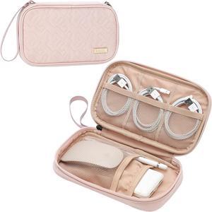 Cord Electronic Organizer Travel Essentials Case Portable Small Cable Organizer Bag for Women Tech organizer as Travel Accessories for Cable Phone Flash drive SD Card Pink