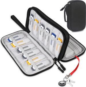 USB Flash Drive Case Thumb Drive Holder Case Organizer Portable Electronic Accessories Storage Bag for SanDisk/SamData/Samsung USB Flash Drives Jump Drive Memory Stick Cable Medium Size-Black