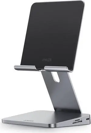 USB C Hub for iPad 551 USBC Hub (8-in-1) with Foldable Tablet Stand 4K HDMI 2 USB-A Data Ports for iPad Pro 5th Gen/Air 5th Gen/Mini 6th and Later (Silver)