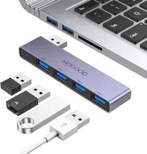 USB Hub for Laptop USB Hub 3.0 USB Splitter Ultra-Slim Data Hub [Charging Not Supported] Multi USB Port Expander Type A Adapter Station for Laptop Windows PC Mac Printer Flash Drive Mobile HDD