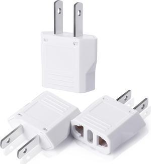 Bates- Europe to US Plug Adapter 3 Pack European to US Plug Adapter EU to US Plug Adapter Adapter Europe to USA Plug Adapter European to American European to American Plug Adapter US Adapter