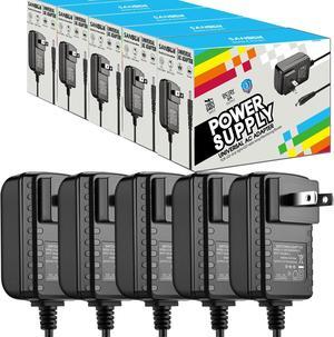 12V 2A Power Supply AC 120V to DC12V 5.5x2.1mm Jack Converter 12 Volt LED Driver 24W Adapter Transformer for Strip Lights Surveillance Cameras External HDD Monitor CCTV (Pack of 5)